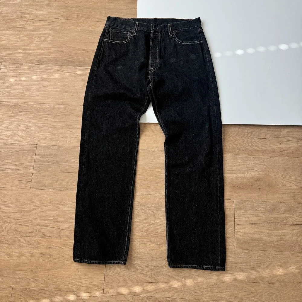 Levis 501 Original Fit Mens Dark Blue Indigo Straight Leg Button Fly Jeans 33x31